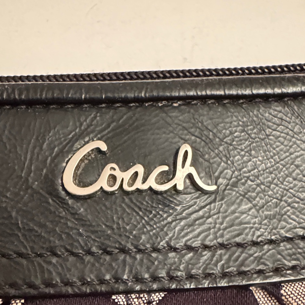 Coach Black and Silver Signature Wristlet - Picture 3 of 8